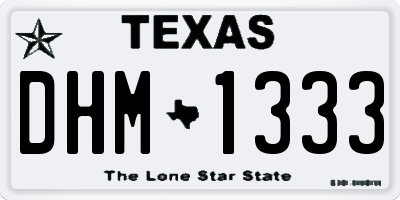 TX license plate DHM1333