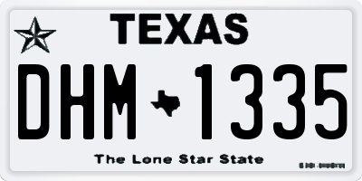 TX license plate DHM1335
