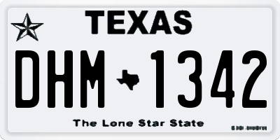 TX license plate DHM1342
