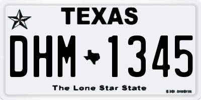 TX license plate DHM1345