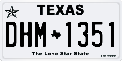 TX license plate DHM1351
