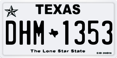 TX license plate DHM1353