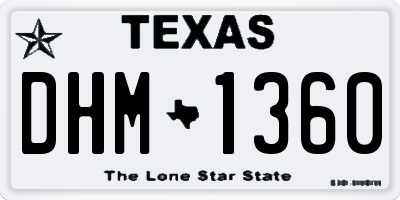 TX license plate DHM1360