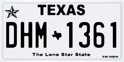 TX license plate DHM1361