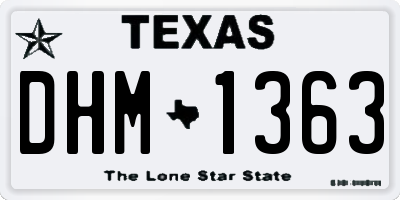 TX license plate DHM1363