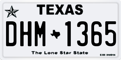 TX license plate DHM1365