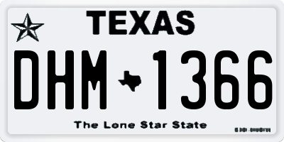 TX license plate DHM1366