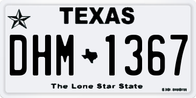 TX license plate DHM1367