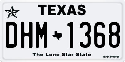 TX license plate DHM1368