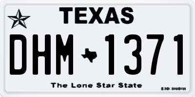 TX license plate DHM1371