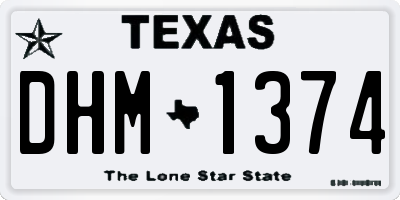 TX license plate DHM1374