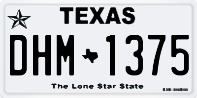 TX license plate DHM1375