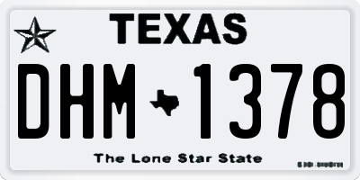 TX license plate DHM1378