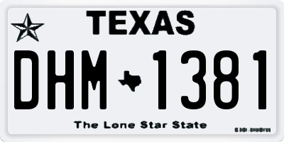 TX license plate DHM1381