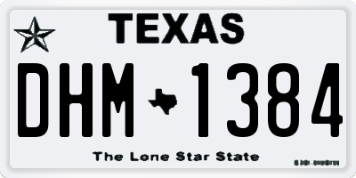 TX license plate DHM1384