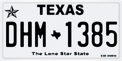 TX license plate DHM1385