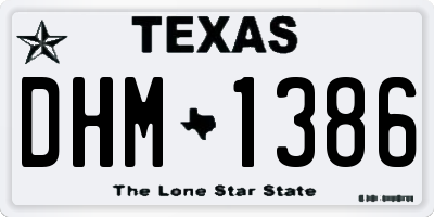 TX license plate DHM1386