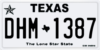 TX license plate DHM1387