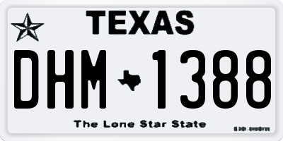 TX license plate DHM1388