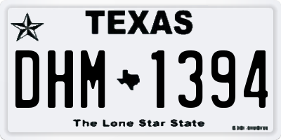 TX license plate DHM1394