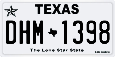 TX license plate DHM1398