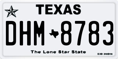 TX license plate DHM8783
