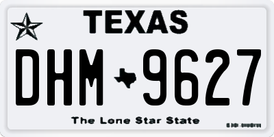 TX license plate DHM9627
