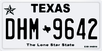 TX license plate DHM9642