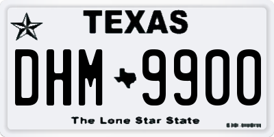 TX license plate DHM9900