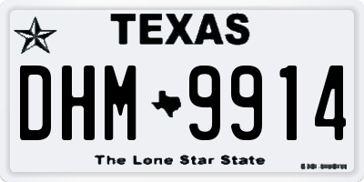 TX license plate DHM9914