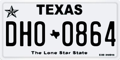 TX license plate DHO0864