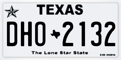 TX license plate DHO2132