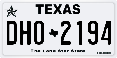 TX license plate DHO2194