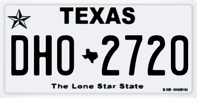 TX license plate DHO2720