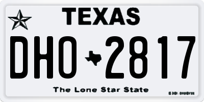 TX license plate DHO2817