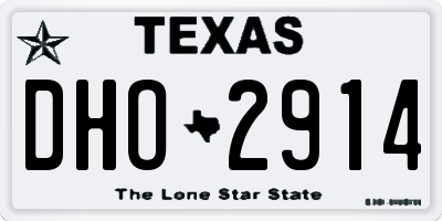TX license plate DHO2914