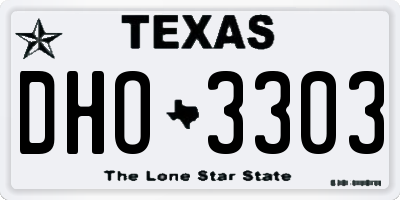 TX license plate DHO3303