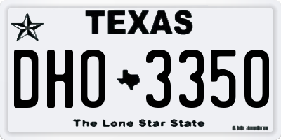 TX license plate DHO3350