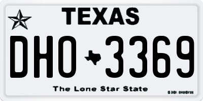 TX license plate DHO3369