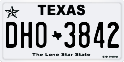 TX license plate DHO3842