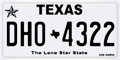 TX license plate DHO4322
