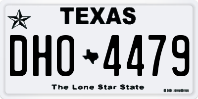 TX license plate DHO4479