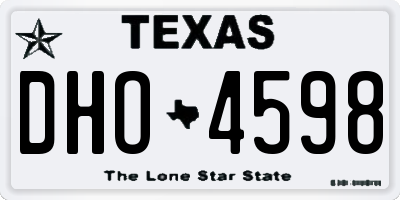 TX license plate DHO4598