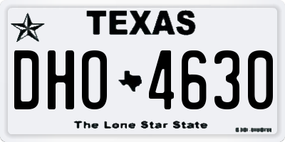 TX license plate DHO4630