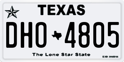 TX license plate DHO4805