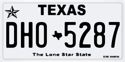 TX license plate DHO5287