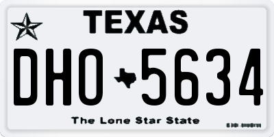 TX license plate DHO5634