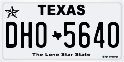 TX license plate DHO5640