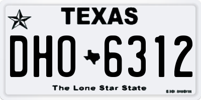TX license plate DHO6312