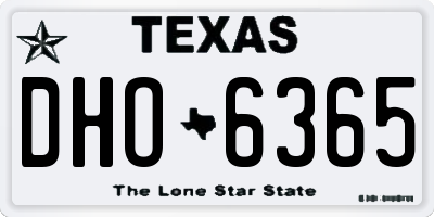 TX license plate DHO6365